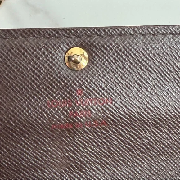 Excellent Louis Vuitton Damier Ebene Sarah wallet with strap - Picture 7 of 15